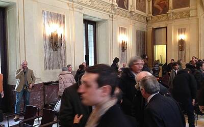 STRAMILANO 2013 LA PRESENTAZIONE A PALAZZO MARINO CON CHIARA BISCONTI ASSESSORA ALLO SPORT DEL COMUNE DI MILANO ANNUNCIA 50.000 PODISTI PARTECIPANTI ALLA CORSA TIPICA DI MILANO 41