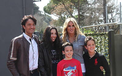 Tiziana Rocca Giulio Base e i figli Vittorio Valerio e Cristiana