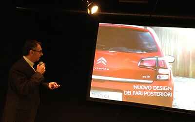 Lancio nazionale nuova citroen c3 anteprima stampa agli east end studios le foto della vettura e le slide della presentazione ufficiale di massimo borio CON I VIDEO della pubblicità e delle interviste ufficiali 27