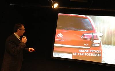 Lancio nazionale nuova citroen c3 anteprima stampa agli east end studios le foto della vettura e le slide della presentazione ufficiale di massimo borio CON I VIDEO della pubblicità e delle interviste ufficiali 27