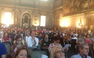 REPIDEE13 LE FOTO ESCLUSIVE ED IN ANTEPRIMA DELLA REPUBBLICA DELLE IDEE A FIRENZE FARE RETE CON MARCO PATUANO E RICCARDO LUNA SALA DEI 500 CINQUECENTO PALAZZO VECCHIO DELLA SIGNORIA 46