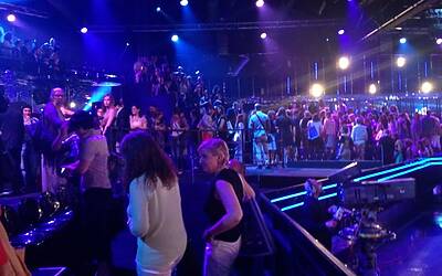 SERATA DI GALA RAI TV CON PRESENTAZIONE DEI PALINSESTI AUTUNNALI E DEI NUOVI PROGRAMMI TELEVISIVI NEGLI STUDI TELEVISIVI DI MILANO 123