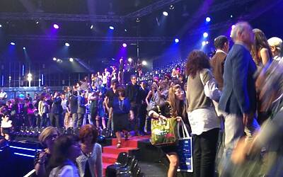 SERATA DI GALA RAI TV CON PRESENTAZIONE DEI PALINSESTI AUTUNNALI E DEI NUOVI PROGRAMMI TELEVISIVI NEGLI STUDI TELEVISIVI DI MILANO 129