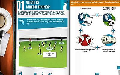 una delle schermate del corso anticorruzione della FIFA ed INTERPOL