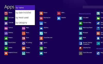 Microsoft Windows 8.1 All Apps view