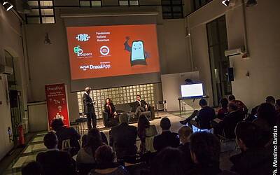 la serata di lancio di bloodup opficio di roma con draculapp e assodigitale46