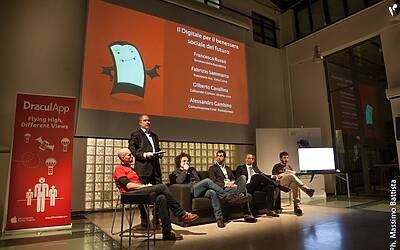 la serata di lancio di bloodup opficio di roma con draculapp e assodigitale49