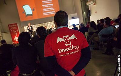la serata di lancio di bloodup opficio di roma con draculapp e assodigitale53