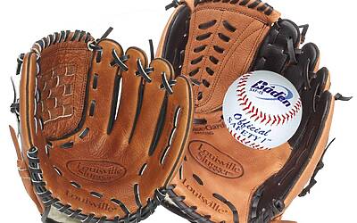 Louisville Slugger Set per ricevitore di baseball in pelle 28 cm