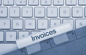 Invoices keyboard and folder