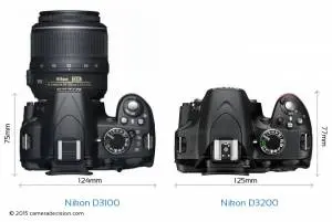 Nikon-D3100-vs-Nikon-D3200-top-view-size-comparison