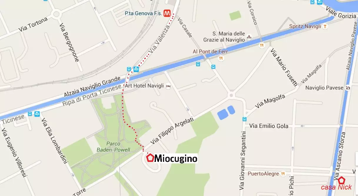 mappa Milano via Argelati