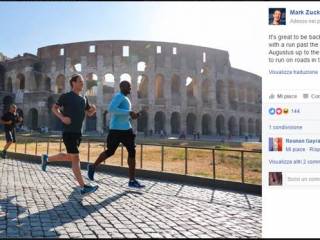Mark Zuckerberg corre a Roma prima dellincontro italiano