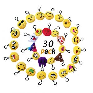 okaytec set ben 30 pezzi portachiavi emoji faccine portachiavi emoticon pi