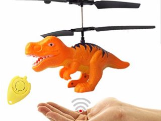 fliegender dinosauro t rex elicottero arancione con luce led luce di facile
