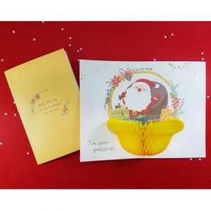handmade honeycomb pop up cartolina di natale santa basket 1 pezzo