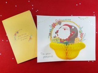 handmade honeycomb pop up cartolina di natale santa basket 1 pezzo