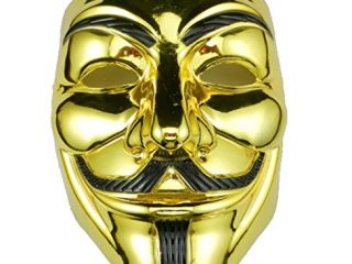 maschera anonymous v per vendetta rivoluzione oro
