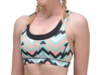 qk donna yoga reggiseno sportivo supporto medio hand knited nest posteriore