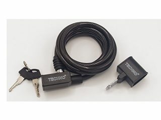 quantum tech bike blocco per cavo 150 cm serratura di sicurezza 8mm 2 chiavi