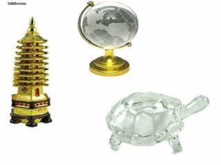 siddhratan vastu feng shui set di cristallo tartaruga istruzione torre