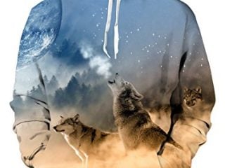 uideazone felpa con cappuccio college pullover stampa 3d pullover luna wolf