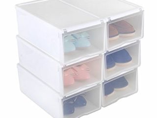 uuhome 6 x scatola scarpe apertura frontale plastica trasparente uomo donna