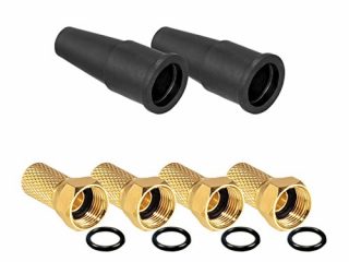 4x connettore f 7mm placcato oro completamente madre 2x gommini di gomma