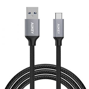 aukey cavo usb c a usb 30 a 1m di nylon cavo type c trasmissione e ricarica
