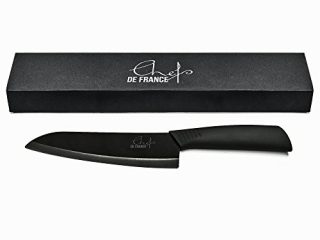 chefsdefrance santoku in ceramica nera coltello da chef ultra