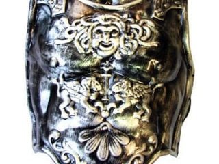 corazza adulto di plastica avanti e dietro armatura soldato romano color ferro