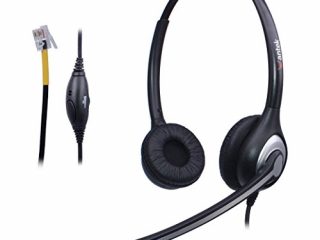 cuffie telefono fisso binaurale con microfono a cancellazione del rumore e