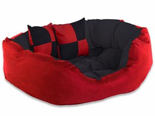 dibea cuscino per cani rossonero 65 x 50 x 20 cm