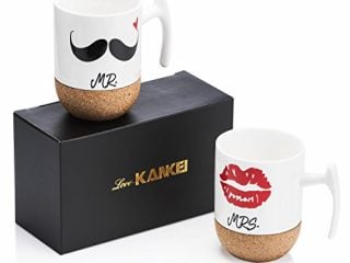 love kankei mr and mrs tazze di ceramica con base in sughero regali di