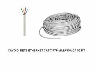 matassa 50 mt metri cavo di rete ftp cat 7 lan ethernet m bobina internet
