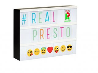 real presto cinematic lightbox formato a4 con 85 lettere nere 85 lettere