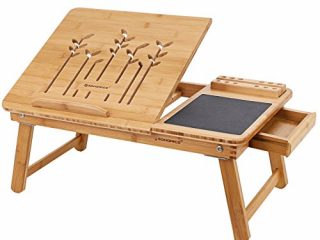 songmics tavolino per laptop pieghevole inclinabile bamb naturale con