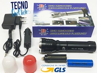 tecnooneclick x balog torcia led cree led flashlight zoom a fuoco