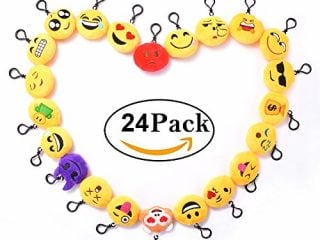 24 pezzi mini portachiavi emoji faccine portachiavi emoticon pi usate su
