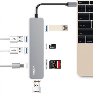 adattatore usb c 7 in 1 agptek usb c hub con porta 4k hdmi lettore di