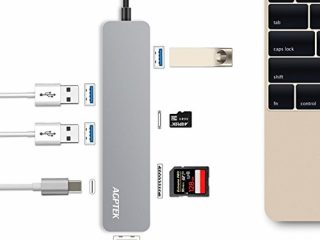 adattatore usb c 7 in 1 agptek usb c hub con porta 4k hdmi lettore di