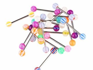 baolijin 20pcs donne colorati assortiti lingua anello bar stud colore casuale