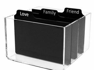 contenitore polaroid in acrilico chiaro con divisori per carta fotografica