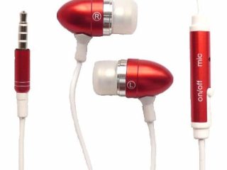 emartbuy rosso in ear stereo handfree auricolari con microfono adatto per lg