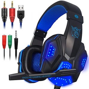 gaming headset con microfono e led per computer portatile cellulare ps4 e