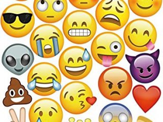 mot global 27 pcs emoji photo booth props kit festa forniture diy accessori
