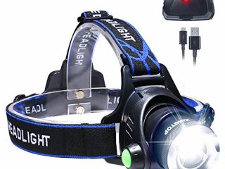 torcia frontale 1800 lumens kingtop lampada frontale con batteria al litio