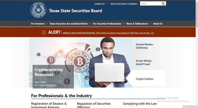 texas state securities board impone azioni di emergenza contro la dubbia societa criptovaluta