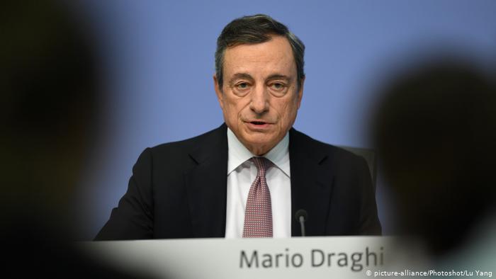 European Central Bank President Mario Draghi speaks during a press conference held at the ECB headquarters in Frankfurt
