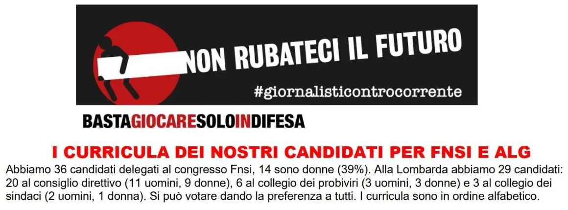 image 1160x429 - "Federazione Nazionale Stampa Italiana" e "Associazione Lombarda Giornalisti" al voto